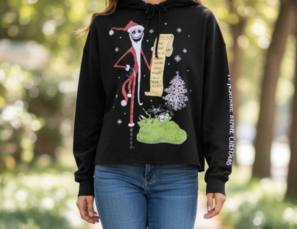Disney The Nightmare Before Christmas Women's Medium Hoodie Tim Burton Pullover